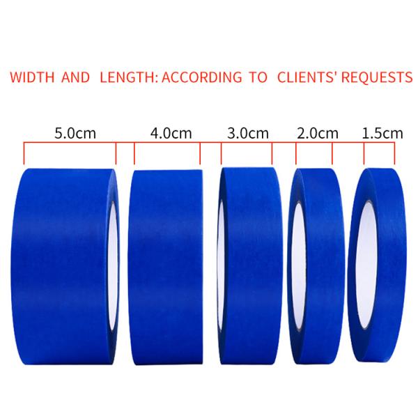 Custom Blue Painter Masking Tape Roll for High-Temperature Outdoor Painting