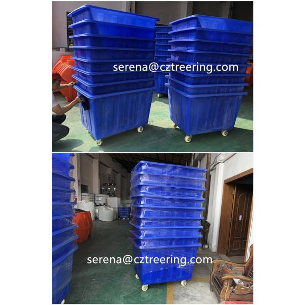 Commercial Textile Mobile Tapered Plastic Box Truck Cart For Garment Industrial