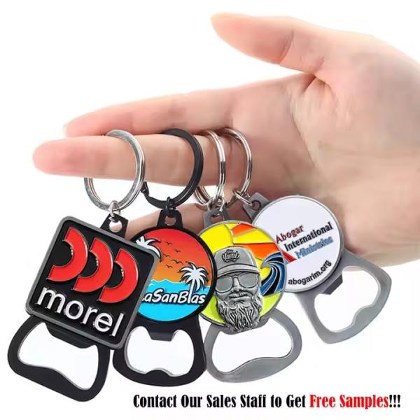 Hot Bulk Key Chain Beer Bottle Opener Cheap Metal Magnetic Wine Opener Keyholder Soft Enamel Custom Bottle Opener Keychain