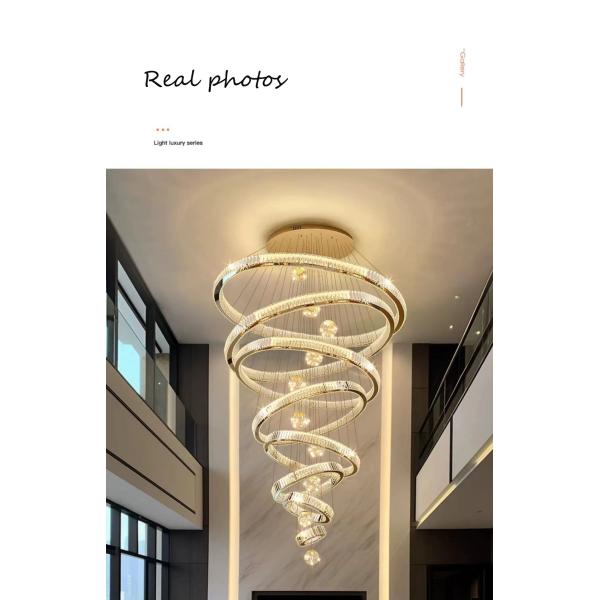JYLIGHTING Long Luxury Pendant Lights Hotel Hall Foyer Staircase Wedding Led Gold K9 Crystal Ball Chandelier Crystal Pendant Light