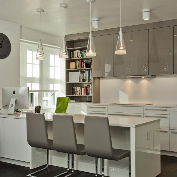 High Gloss Acrylic Kitchen Cabinet L Shape Kitchen Island Table