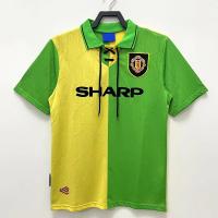 Rétro saison à séchage rapide verte jaune des kits 1992-1993 du football de cru de débardeurs de football