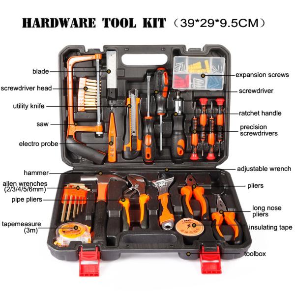 Upgrade Your Toolbox with this Versatile Household Tool Kit Plastic Tool Box Included