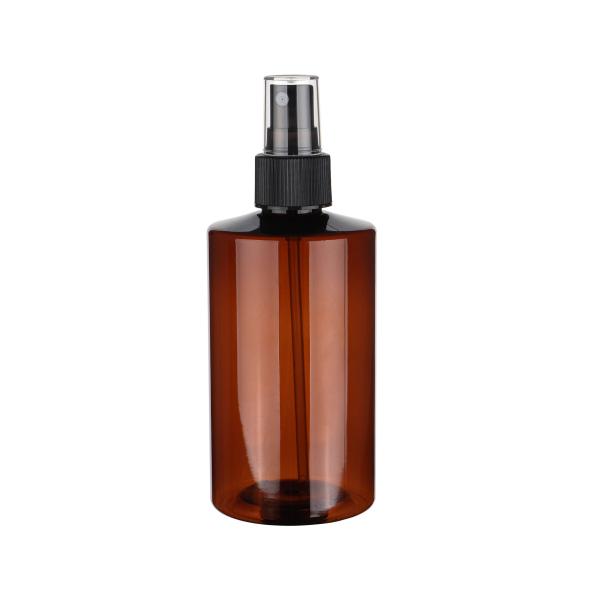 Flacon pulvérisateur de 250 ml, couleur ambre, flacon pulvérisateur à fine brume en plastique PET de 8 oz 20/410