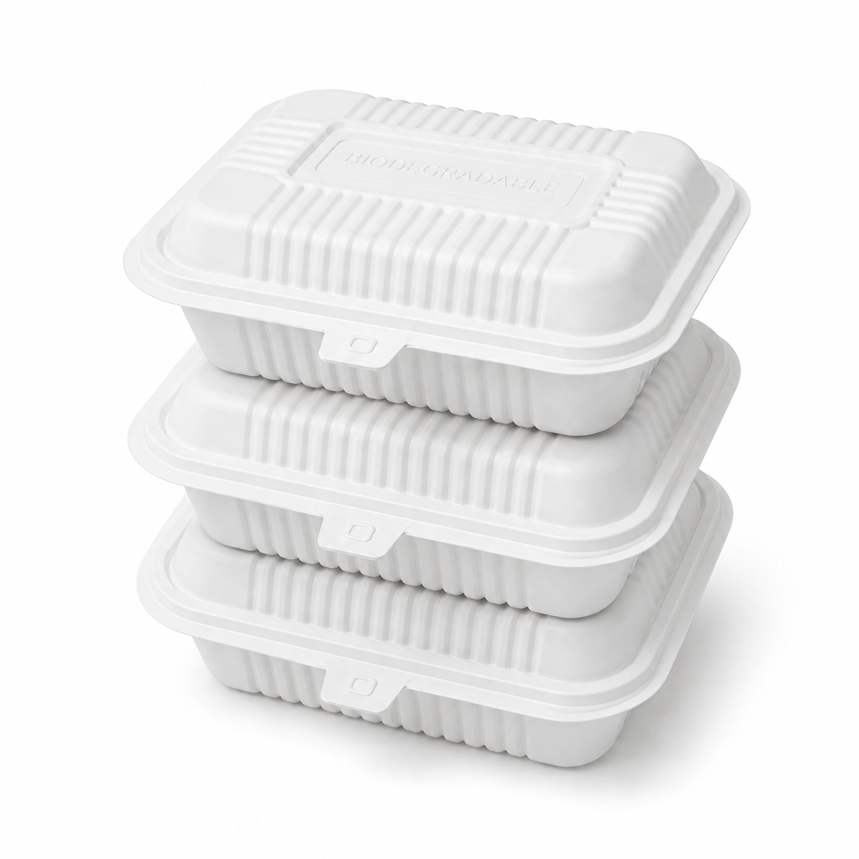 LB-95 Wide Rectangular PP Clamshell Takeout Container for Snacks / Fast Food