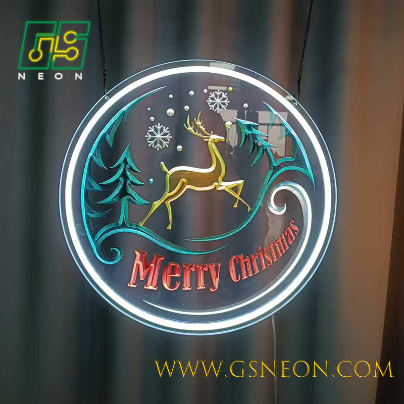 Creative LED Night Light Sign Christmas Neon Light Signs For Window Festival