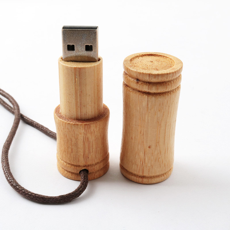 Вспышка 15MB/S 32GB 128GB изготовленная на заказ деревянная управляет бамбуком с талрепом