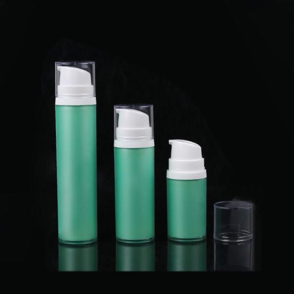 Belle bouteille de pompe sans air en acrylique vert/brun 15/30/50 ml