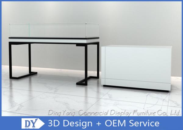Half S/S Frame Jewelry Glass Showcase / Jewelry Glass Display Case