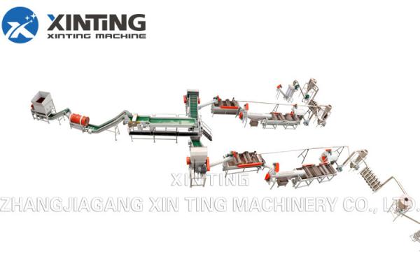 HDPE PET Bottle Washing Recycling Line Include Crushing Cold / Hot Washing Dewatering Process