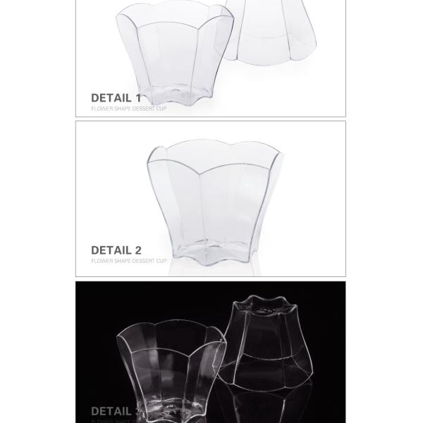 Party supplies flower shape plastic disposable dessert cup for ice cream