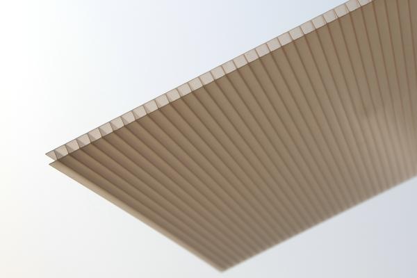 panneaux de toit de polycarbonate de serre chaude de 8mm, feuille de cavité de polycarbonate de Brown