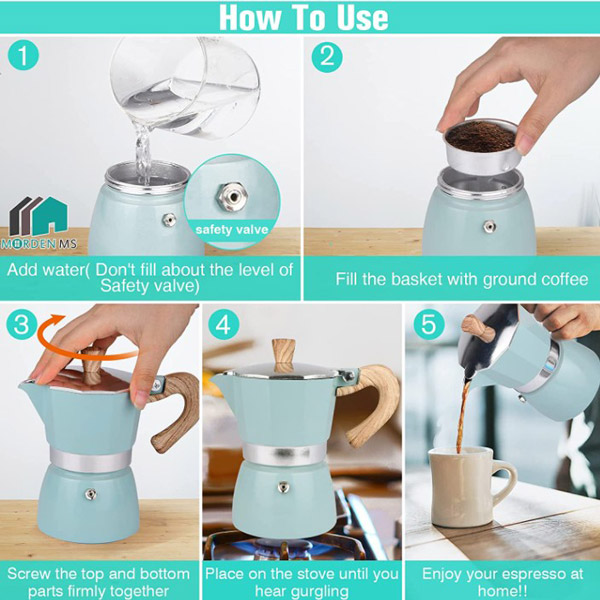 Алюминий создателя бака перколятора кофе эспрессо Stovetop Moka итальянца