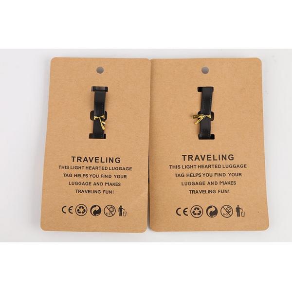 Personalized customized printed pvc hangtag plastic luggage tag with loop attached