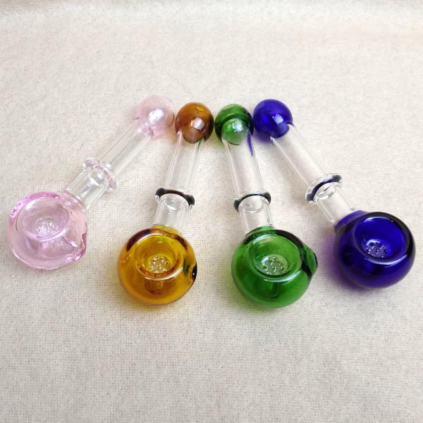 Heady Glass Water Bubbler Pipe 4.3 Inch Herbal Hand Pipe With Filters Screem
