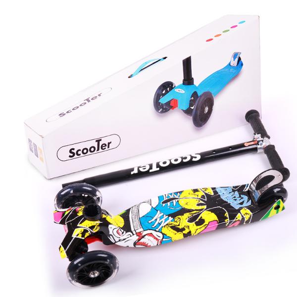 Plastic 3 Wheel Kids Kick Scooter for Outdoor Sports Riding and Fun Design