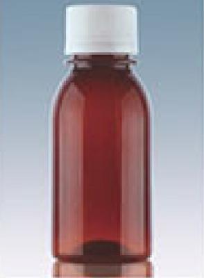 Brown Tan Liquid Medicine Bottle , Spiral Cover Recycled Plastic Containers