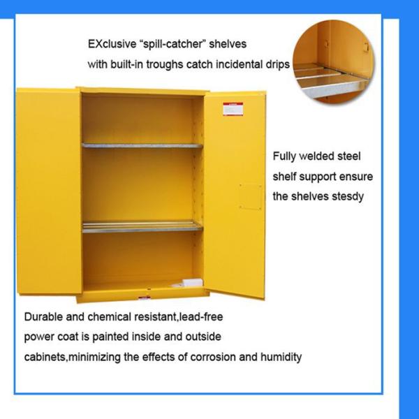 350 LBS Steel Vertical Flammable Safety Cabinet For Harmful Gas Storage