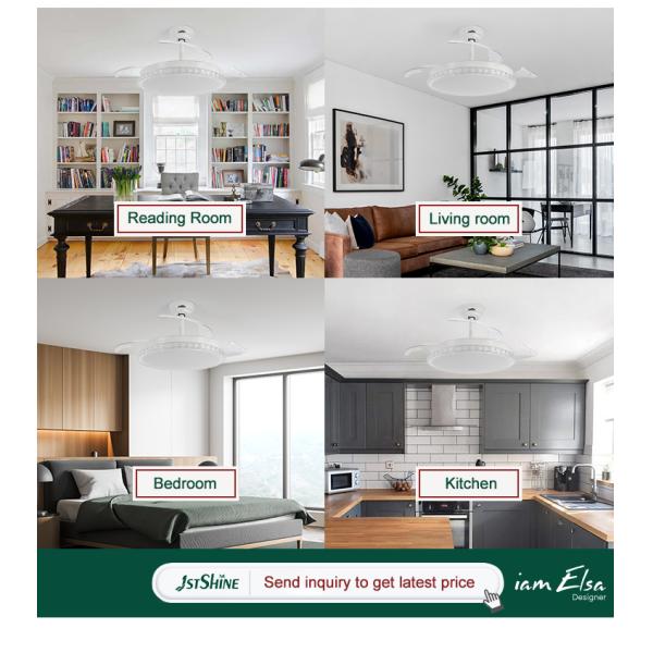 110-240V/50Hz-60Hz LED Ventilador de teto com lâminas retráteis 10- e espaço-salvamento design