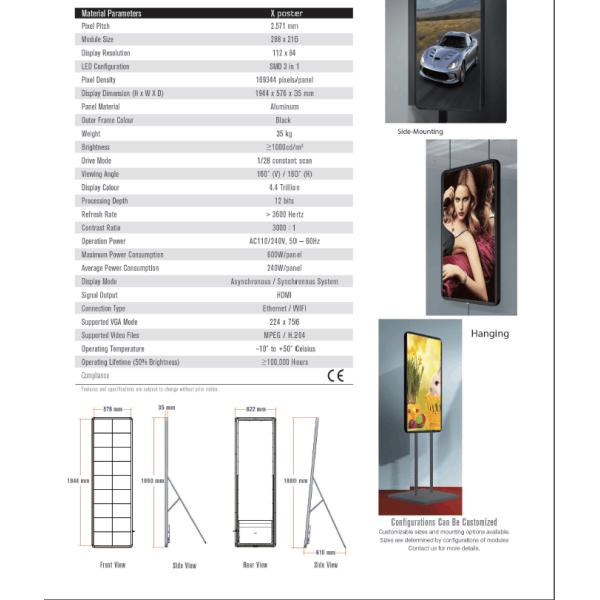 Banner Stand Custom Led Panels Poster Screen , Digital Led Display Board Durable