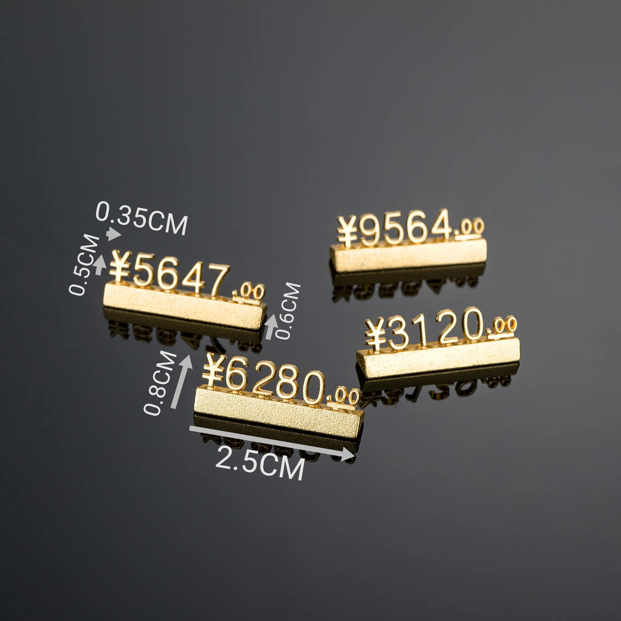 Настраиваемые золотые металлические дисплеи цен для ювелирных часов и предметов роскоши