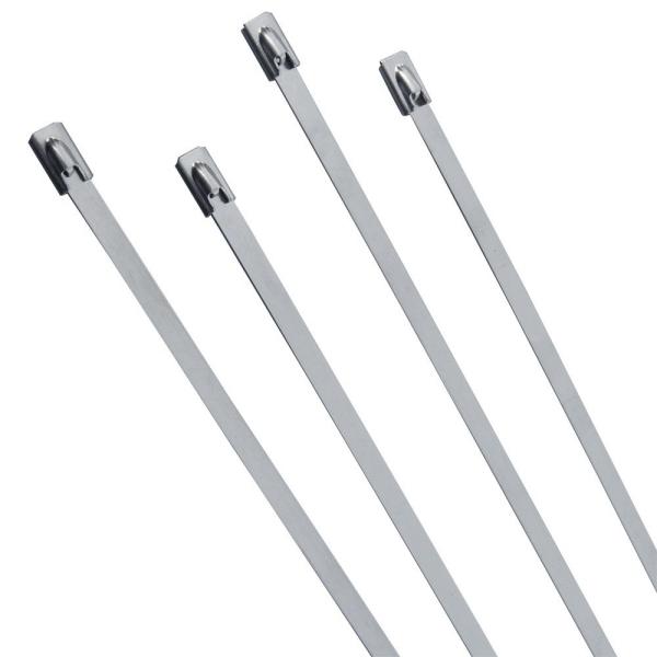 SS316 Stainless Steel Cable Tie Bundle Grade Exhaust Silver Zip Ties 100pcs