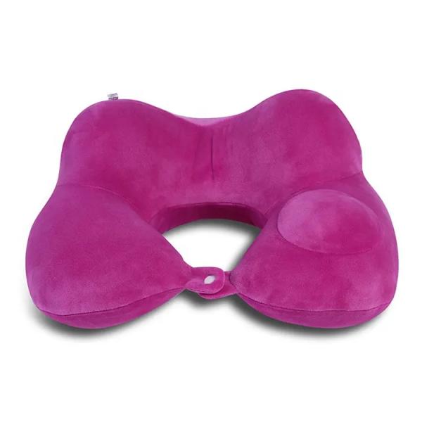 Travel/Camping/Car/Airplane U-Shaped Inflatable Neck Pillow with Washable Pillowcase