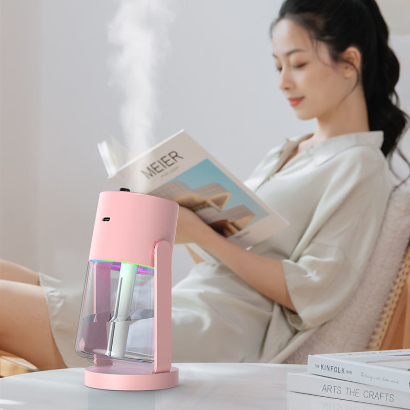 Factory Customized Logo Ultrasonic Mist Mini Portable USB Led Night Light Starry Projector Air Humidifiers for Car