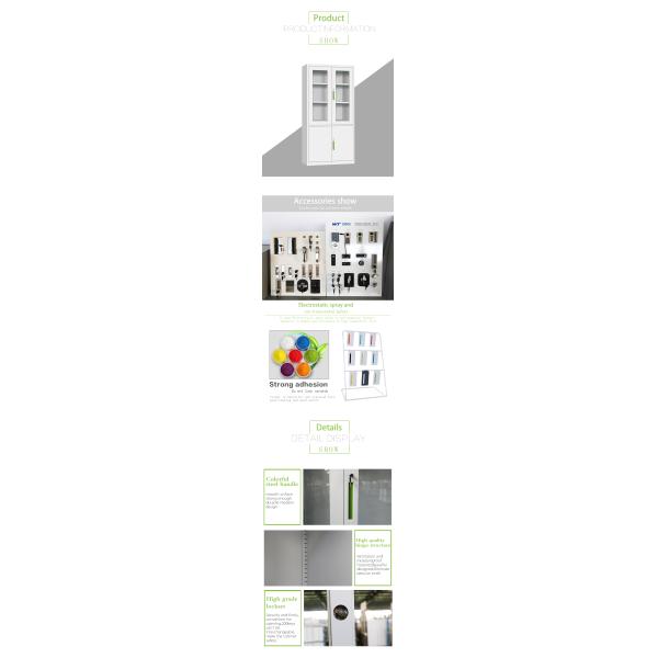 Cabinets en acier de placard de bureau de stockage en verre de porte de 0.6mm