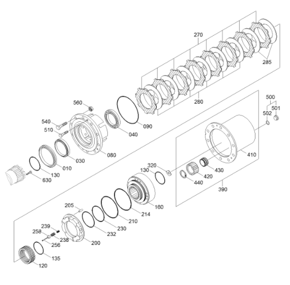 Шестерня кольца K9001535 ZGAQ-02920 для частей передней оси экскаватора DOOSAN DX140W