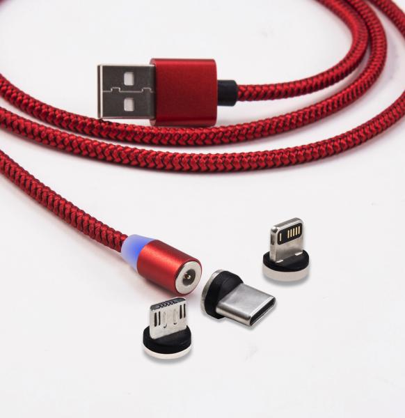 Professional Customized Magnetic Charging Cables For Micro Type C / Lightning