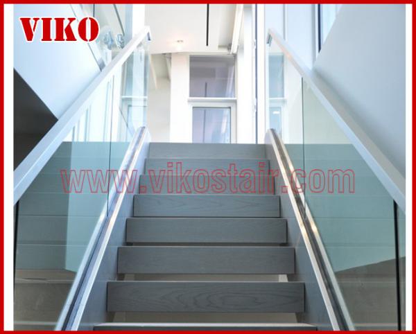 Double Steel Plate Staircase VK28S ，Wooden ，Beech Tread , Carbon Steel Stringer, Stainless Steel, Power Coated,