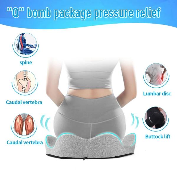 Memory Foam Filling Coccyx Seat Cushion for Improved Blood Circulation and Comfort