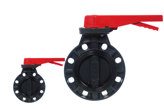 OEM UPVC Butterfly Valve DN 150 Double Flange Hydraulic Power for General Application