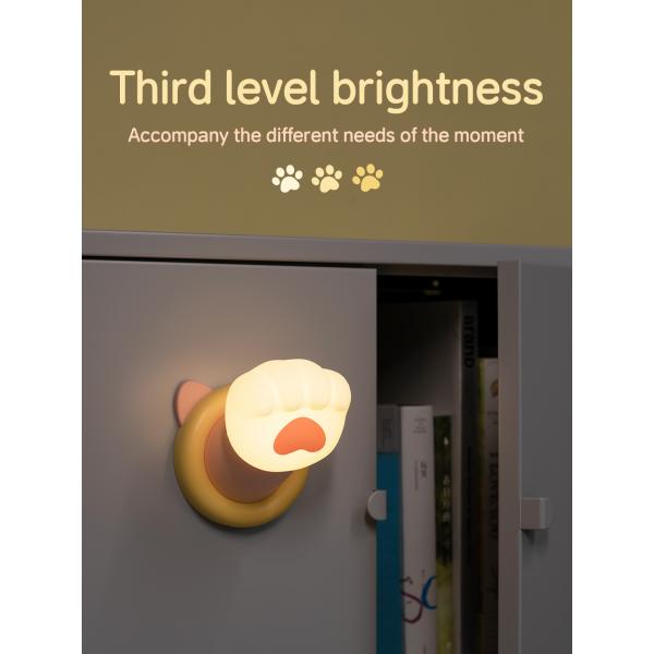 Factory Cute Sleeping Control CAT PAW USB Bedroom Lamps Silicone Lamp Rechargeable Touch Light Silicone Night Light