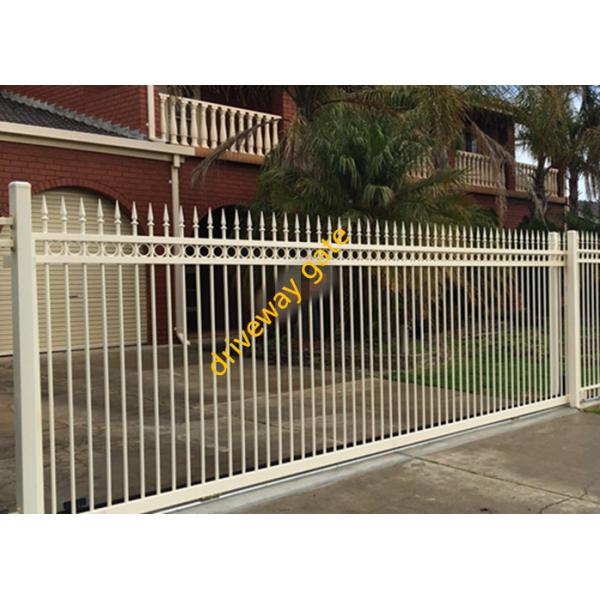 Decorative Courtyard Automatic Driveway Gates , Electric Metal Gates Heat Treated