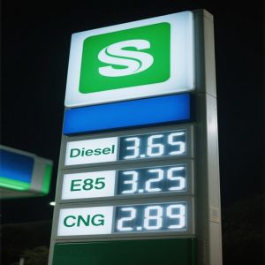 Waterproof Gas Station Pylon Signs Complete Gas Station Board With Installation Guide Manual