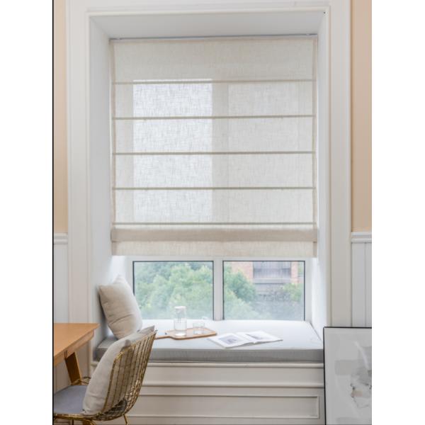Europe Japan new China style white Plain linen curtain Roman blind for bedroom living reading dinning room balcony