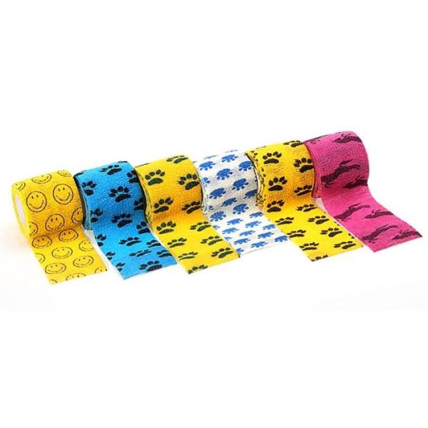 Water resistant best quality beautiful cohesive vet bandages, Medical surgical consumables vet colored elastic wrap cust