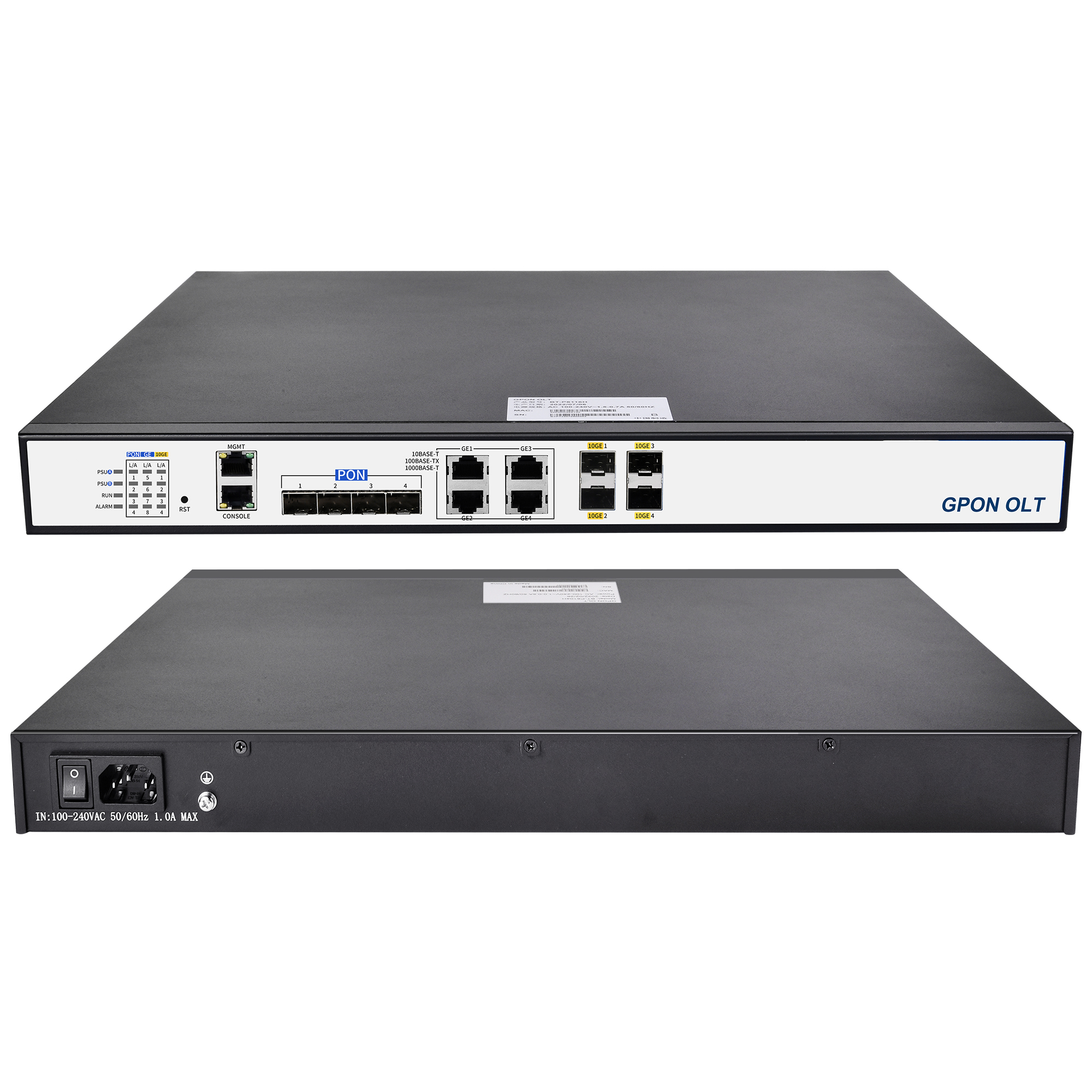 AS-OLT-01A GPON OLT поддерживает соотношение 1:128, может одновременно получить доступ к 512 пользователям ONU