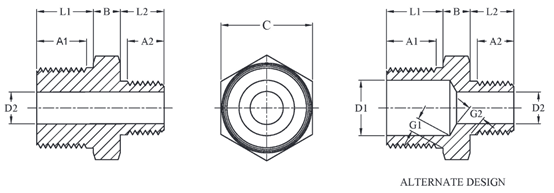 Литой шестигранный редукционный ниппель из нержавеющей стали AISI 304 MSS SP-114 CL1000 с резьбой