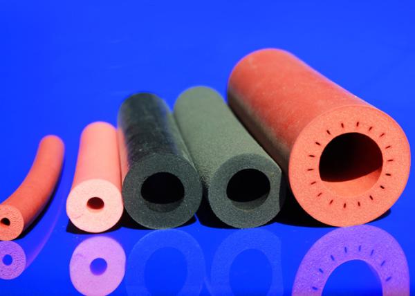 Insulation Silicone Foam Tube Excellent Tensile Strength Cloth Marks Sheet Surface