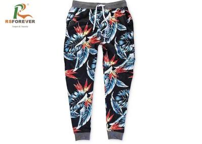 Quick Dry Womens Sports Leggings With Sublimation Printing Flower Design
