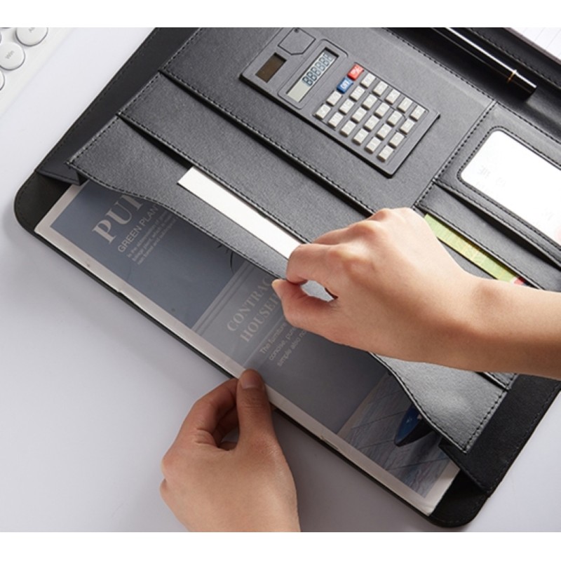 A4 PU Leather Conference Resume Portfolio Binder Padfolio Promotional Gift 70 gsm