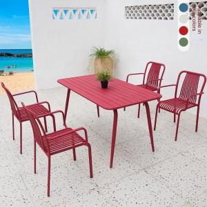 UV Resistant Customized Color Outdoor Dining Table And Chairs Set With Aluminium