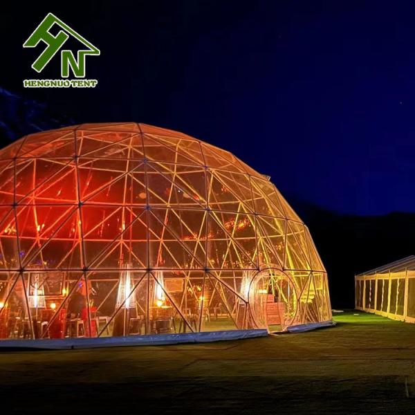 14m Transparent PVC Igloo Geodesic Dome Tent For Big Party Exhibition