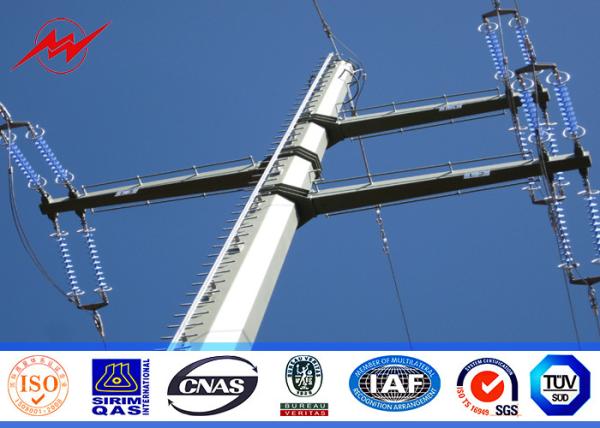 8M powder coating Electrical Power Pole for distribution and transmission line