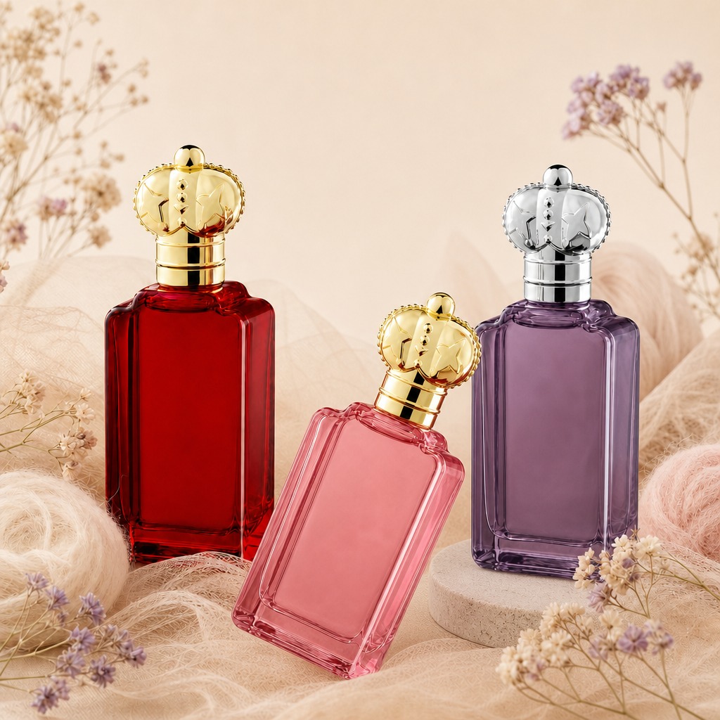 50ml Glass Perfume Bottles Luxury Rectangular Custom Wholesale With Crown Cap