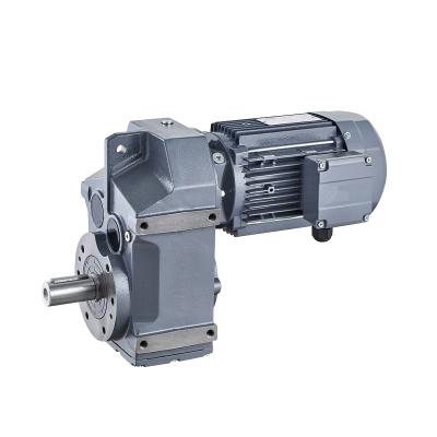 F87 Helical Gear Reducer Parallel Solid Shaft Heli Worm Gearbox 14-280rpm Output Speed