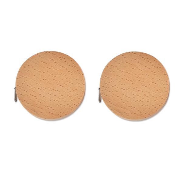 Wintape Custom Round Wooden Mini Steel Tape Measure Stand Out From The Crowd 1m 3ft Fluorescent Green blade measurement